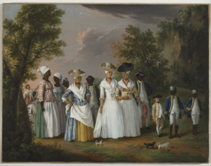 A 19th century painting of free women of color and their servants.